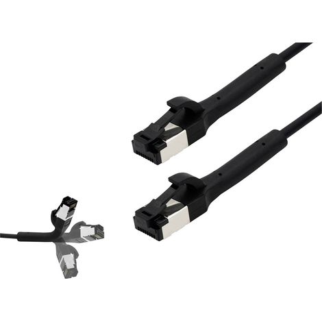 BKL Electronic 144010 RJ45 Patchkabel CAT 8.1 U/FTP 0.5 m Schwarz  1 St.