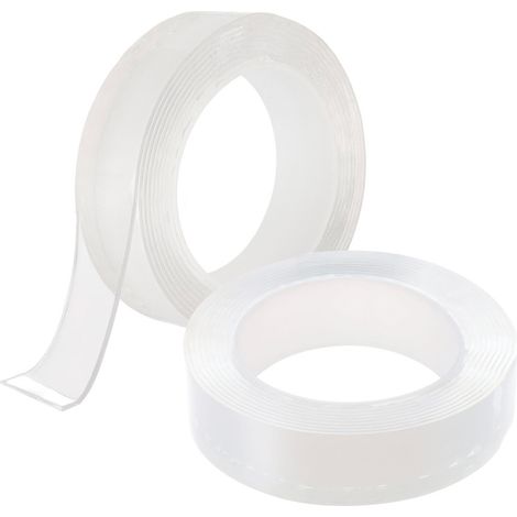 Lot de 2 Ruban adhésif double face €‹Extra Fort 3M- Multifonctionnel - Réutilisable Amovible - transparent