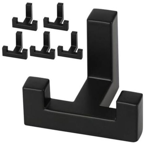 crochets pour panneaux acoustiques - 6 patères noires, rail de suspension avec embouts en caoutchouc et vis, robustes, pour panneaux acoustiques dans salles de bains, chambres, salons (1/4)