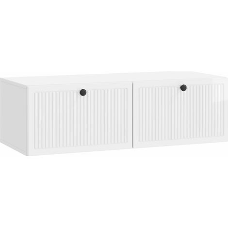 Wall-Mounted TV Cabinet High Gloss White 98 x 41 x 30 cm vidaXL