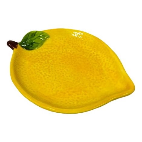 Piatto decorativo in ceramica Limonissimo, design esclusivo, ideale per cucina e sala da pranzo, regalo originale ed elegante (1/4)