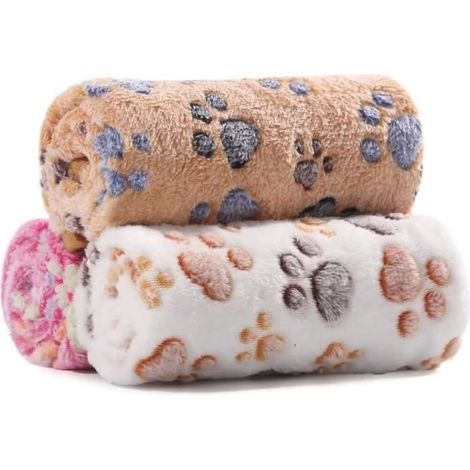 Couverture pour Chien Lot de 3 Polaire Douce Corail Lavable (1/4)