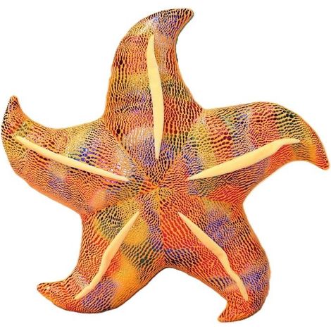 Plüschiges gelbes Seesternkissen 45 cm