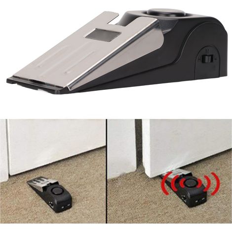 Alarme de Porte 120dB avec Arrêt-Porte et 3 Niveaux de Sensibilité Réglable pour Voyage, Hôtel, Maison, Appartement