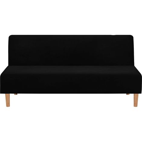 Armless 3-Seater Sofa Cover, Stretch Sofa Cover, Fully Covered Folding Sofa Protector, Universal Non-Slip Sofa Towel (Black) (1/5)