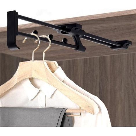 Porte Cintre Coulissant,Tringle Coulissante Penderie,Longueur 250 mm Tringle Coulissante Penderie,Tringle Penderie Escamotable (1/5)