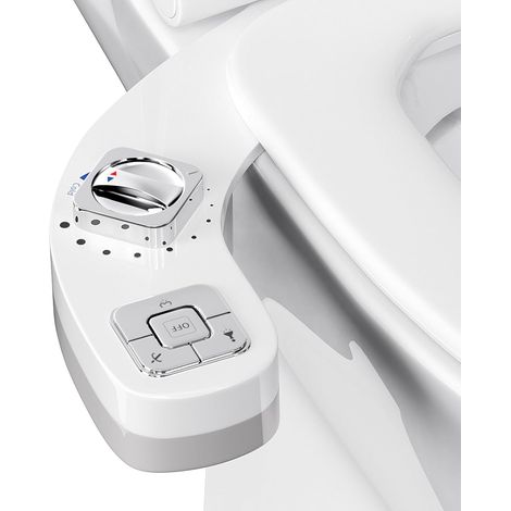 Bidet Toilette WC, Toilette Non Électrique Pulvérisateur Bidet Kit Bidet Rehausse Pour Toilettes Double Buses rétractables Autonettoyantes Pression d'eau réglable Bidet Toilette