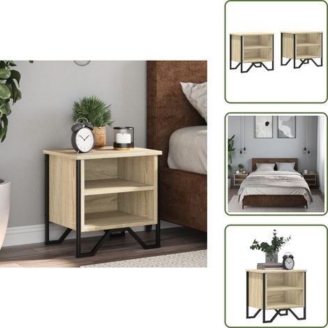 Nachttische 2 Stk. Sonoma Eiche 40x30x40 cm Holzwerkstoff - Nachttisch - Nachttische - Schrank - Nachtschrank (1/5)