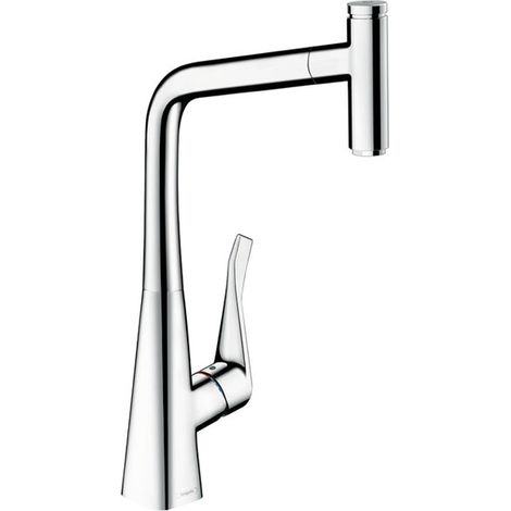 hansgrohe Metris Select 320 Küchenarmatur 14884000 chrom, schwenkbar, herausziehbarer Auslauf 150° (1/5)