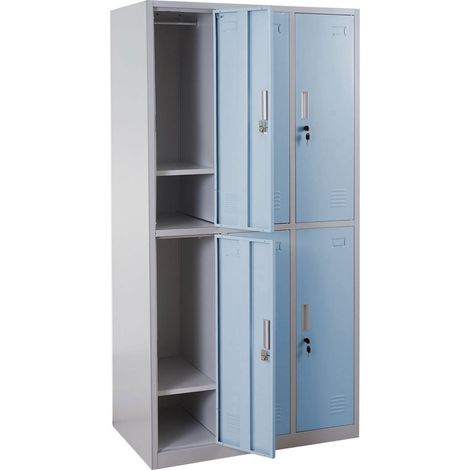 [NEUWERTIG] Schließfach Preston T829, Schließfachschrank Wertfachschrank Spind, Metall 6 Fächer blau (1/5)