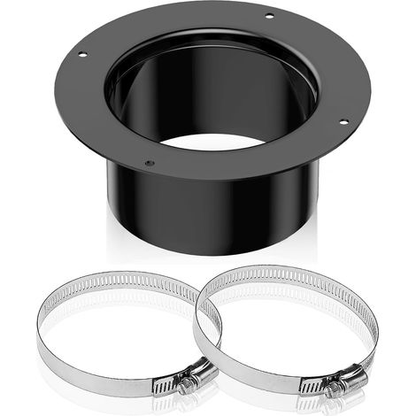 Bride Connecteur Raccord, Connecteur pour Tuyau de Ventilation 120 mm (avec 2 Colliers de Serrage), Bride de Soudage, Bride de Tuyau Droite (pour Tuyau D'échappement, Systèmes de Ventilation) (1/5)