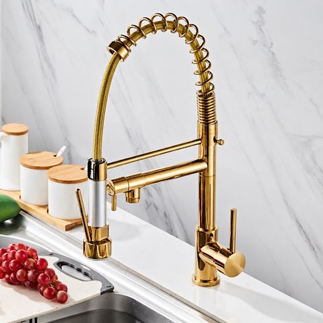 Robinet Mitigeur Cuisine Cuivre Or titane modèle B - robinet à ressort double usage 20 × 20 × 52 cm 2 g – Livraison gratuite