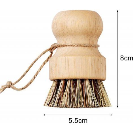 2pcs,Brosse à Vaisselle en Bambou avec Support - Brosses de Nettoyage en Bois - Ensemble de brosses de Nettoyage en Bois (1/4)