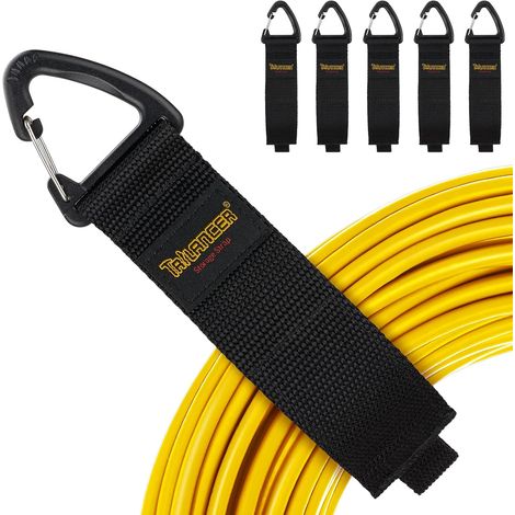 Attache-Câbles - Sangle de Rangement pour Cordon d'Extension, Tuyau, Corde, Outil, Atelier, Garage et VR - 6 Pièces (1/5)