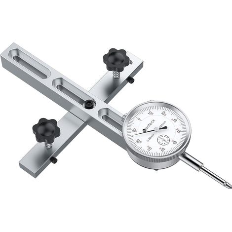 0-20mm Comparateur Mécanique pour Scie à Table Résolution 0.01mm avec Barre en Aluminium Anodisé Fixation à Trois Glissières Indicateur à Cadran Mécanique pour Scies Circulaires à Table (1/5)