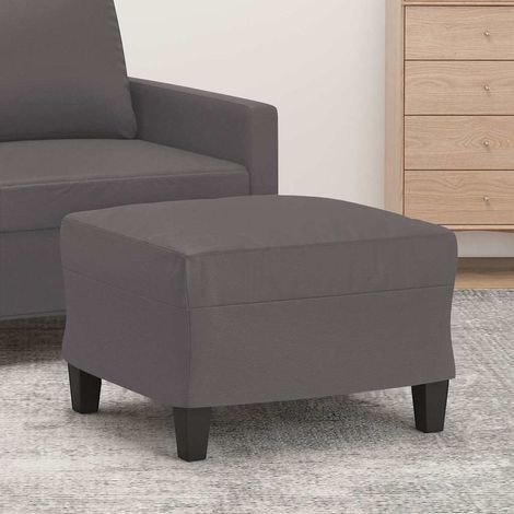 Repose-Pieds pour Salon ou Chambre - Tabouret Pouf Gris 60x50x41 cm Similicuir BV240047 - BonneVie (1/5)