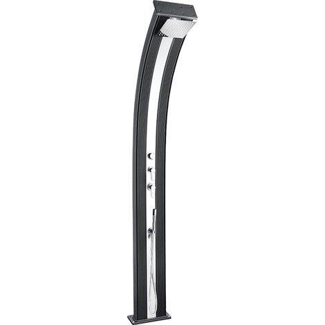 Formidra Dada Curve Hybrid Außendusche 40 Liter Solar Gartendusche Aluminium gebürstet