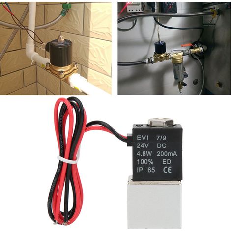 24 V DC Schnellwirkendes elektrisches Magnetventil, 2 Positionen, 2-Wege, Luft, Wasser, Öl, G1/8 (1/5)