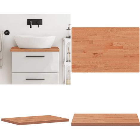 Waschtischplatte 60x40x2,5 cm Massivholz Buche - Buchenholz Waschtischplatte - Massivholz Waschtischplatte