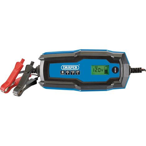 Draper 6A 12V/6V Smart Battery Charger and Maintainer – 12V/6V, 6A, Model 53490 (1/5)
