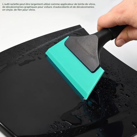 Petite raclette en caoutchouc, raclette, raclette de fenêtre, raclette de douche pour voiture, fenêtre, douche, porte, verre – 12,7 cm, bleu Tiffany (1/5)
