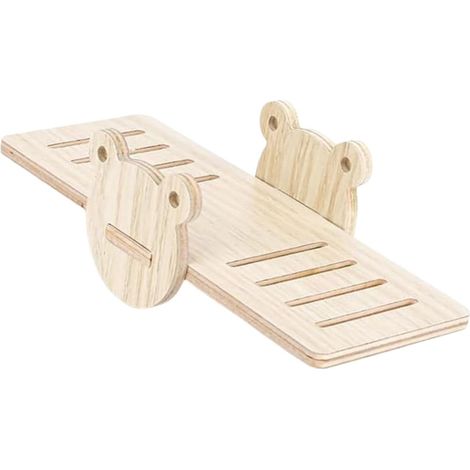 1 Jouet Pont à Bascule et Bois, accessoire Molaire pour hamster, Lapin, Cochon d'Inde (1/5)