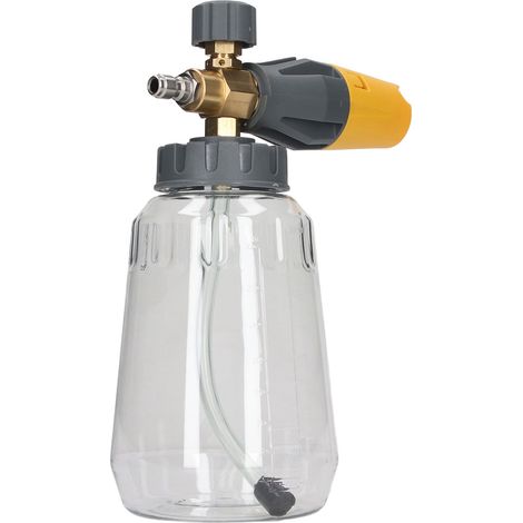 Pulvérisateur de mousse haute pression 4000 psi, pistolet à eau, pulvérisateur de mousse multifonctionnel, pistolet haute pression, interface de connexion rapide 1/4" NPT, jaune souci entièrement tran (1/5)