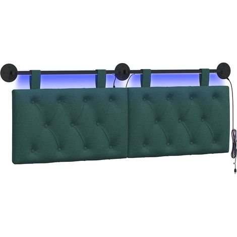 Maison Exclusive - Testiera sospesa Con luce LED Verde Scuro Tessuto (1/5)