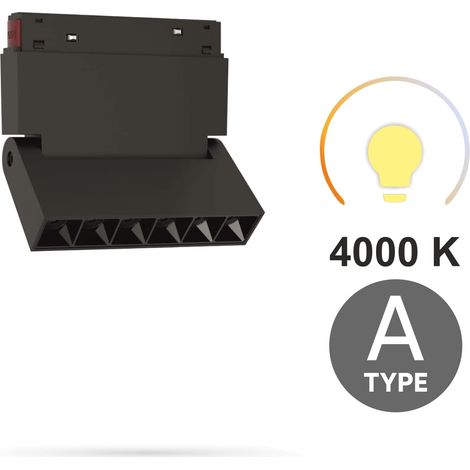 Faretto lineare a LED regolabile 6W 3CCT 3000K 4000K 6000K Tipo A per binari magnetici SMART TRACK 48VDC (1/5)
