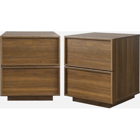 Set 2 comodini effetto legno 2 cassetti