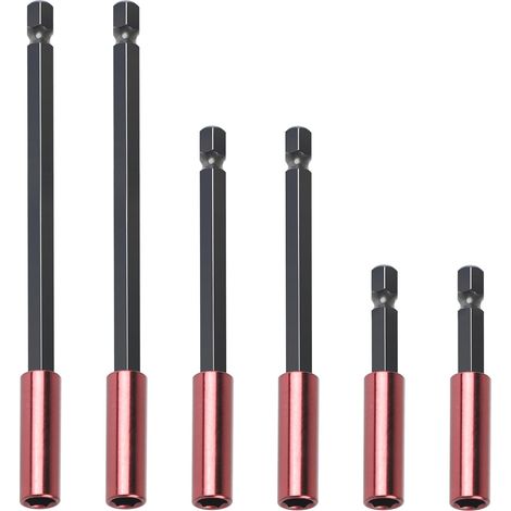 6 Pcs Tige d'Extension Magnétique 60/100/150mm, 1/4" Hexagonale Barre de Dégagement, Porte-Rallonge pour Foret Extension de Vissage (1/5)