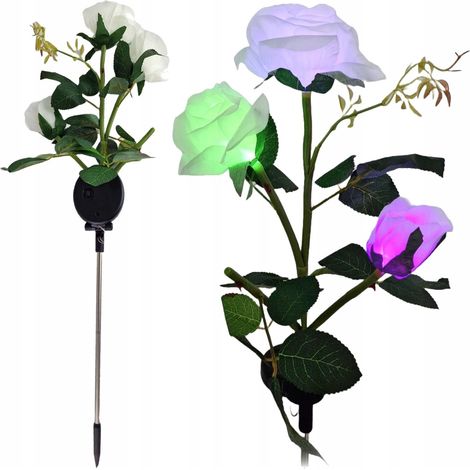 Flor de rosa solar LED RGB brillante para jardín, empotrable (1/5)