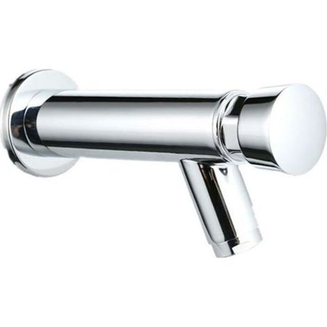 Lavabo de baño moderno de latón con cierre automático y acabado cromado. (1/3)