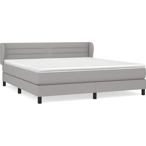 Maison Exclusive - Cama box spring con colchón tela gris claro 16 (1/5)
