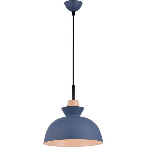 LAMPADARIO A SOSPENSIONE Zambelis COLORE BLU E DECORAZIONE IN LEGNO (1/2)