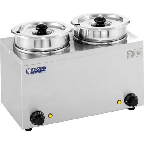 Elektrischer Suppenwärmer Bain-Marie 300W 230V 2 x 3,8L (1/5)