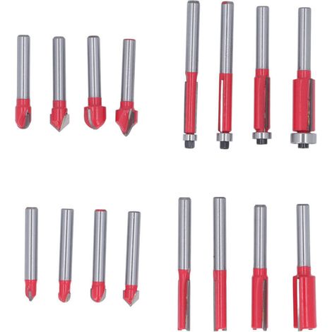 16 pièces Fraises pour Défonceuse, Kit Outils Menuiserie pour Travail du Bois, Gravure et Finition (1/5)