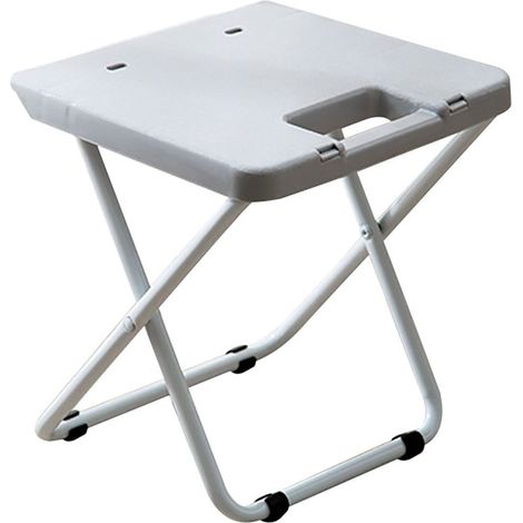 Tabouret Pliable - Structure Métallique - Pour Intérieur Et Extérieur - Gris - 23,5 x 22 x 25 cm - 1 Pièce (1/5)