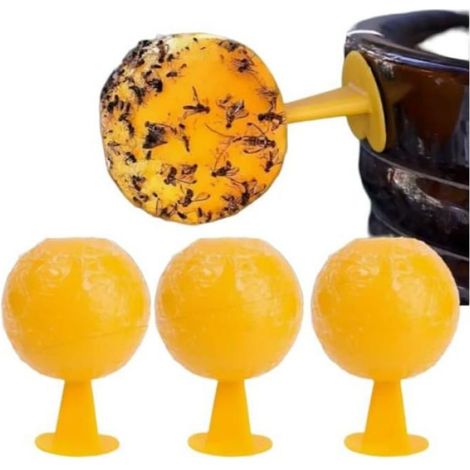 Lot de 3 pièges à mouches collants d'intérieur, boules collantes pour insectes, maison (1/5)
