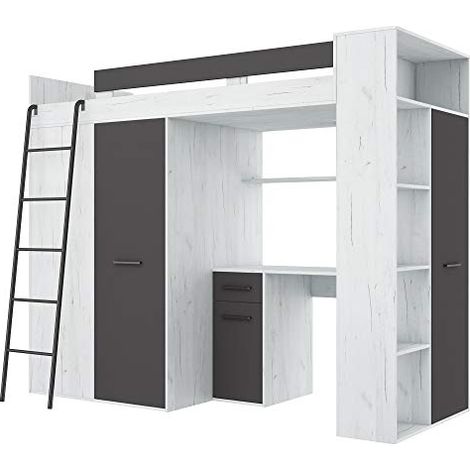 MOBILE ETAGENBETT KINDER VERANA L cm236x120x190h WEISS GRAPHIT (1/7)