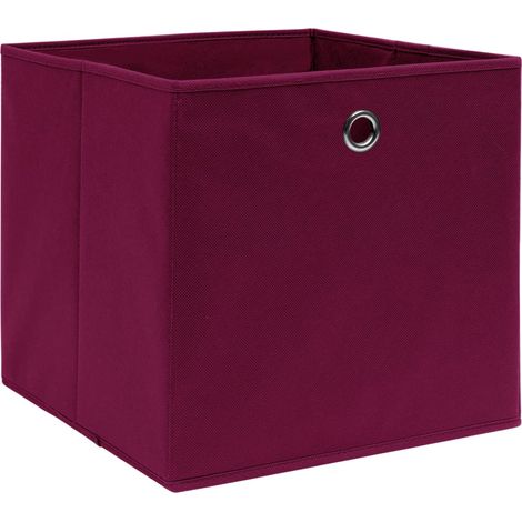 Maison Exclusive - Boîtes de rangement 4 pcs Rouge foncé 32x32x32 cm Tissu