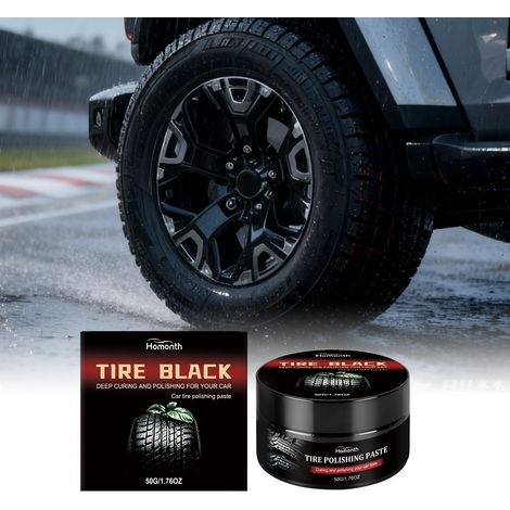 Produit lustrant et protecteur pour pneus de voiture, imperméable, anti-taches, ravive l'éclat et permet le rechapage des pneus, idéal pour l'entretien quotidien des pneus de voiture – 50 g -- BIEMMED (1/5)