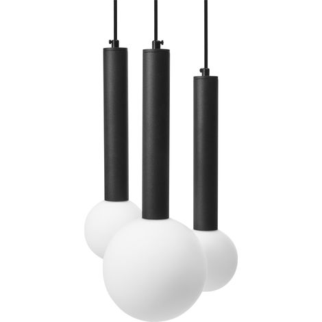 Lámpara colgante lámpara de techo metal hierro vidrio sala de estar estilo moderna negro Boues (1/5)