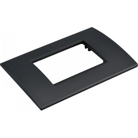 Placca Plastica Quadrata MBL 3M Nero Compatibile Bticino Living BLN89302
