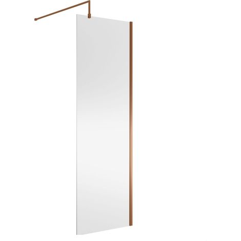 Balterley Wetroom Screen with Support Bar, 700mm, Brushed Bronze