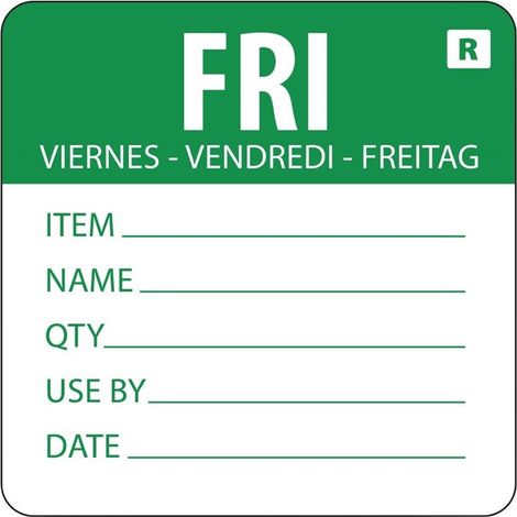 Lot de 500 Etiquettes Jour de la semaine - VOGUE - L070