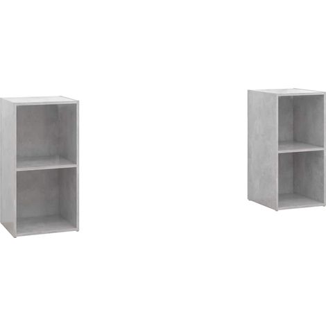 vidaXL Muebles de salón de pared 2 pzs madera ingeniería gris hormigón (1/2)