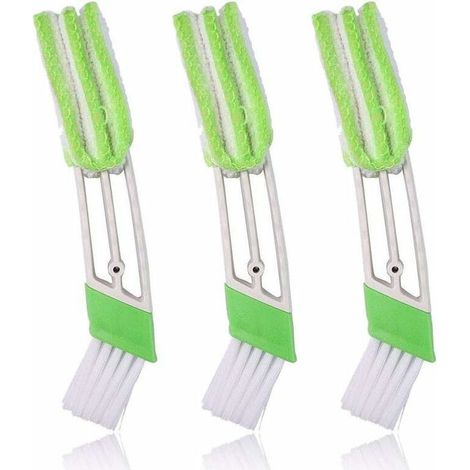 Brosse Et Chiffon Pour Voiture 3Pcs Nettoyeur Duster Pour Ventilateur D'Air Climatiseur Poussière Outil Claviers Double Tête (1/5)
