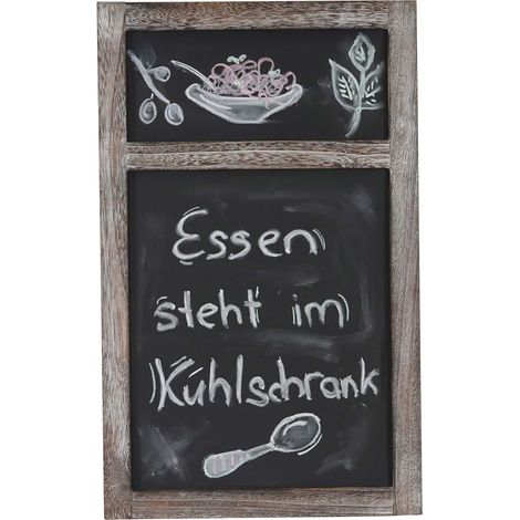 Tableau mural / tableau de publicité à craie, 55x34x2cm style shabby chic - marron (1/5)