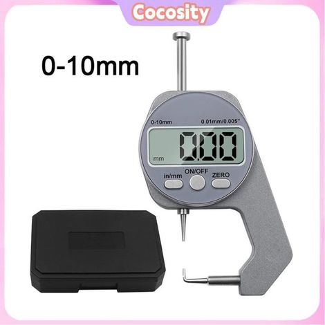 Jauge d'épaisseur numérique - COCOSITY - Modèle 0–10 mm - Alliage d'aluminium - LCD 0,01 mm - Tête inox (1/5)